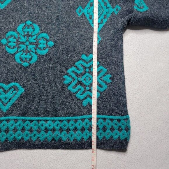 Vintage David Brent Acrylic Sweater Women's Small Gray Pullover Grannycore 80's - Picture 7 of 8